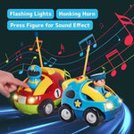 Prextex Cartoon RC Cars Set – Police & Race Car