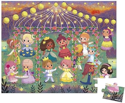 Janod Princesses Suitcase Puzzle - 36 Pieces with Model Poster