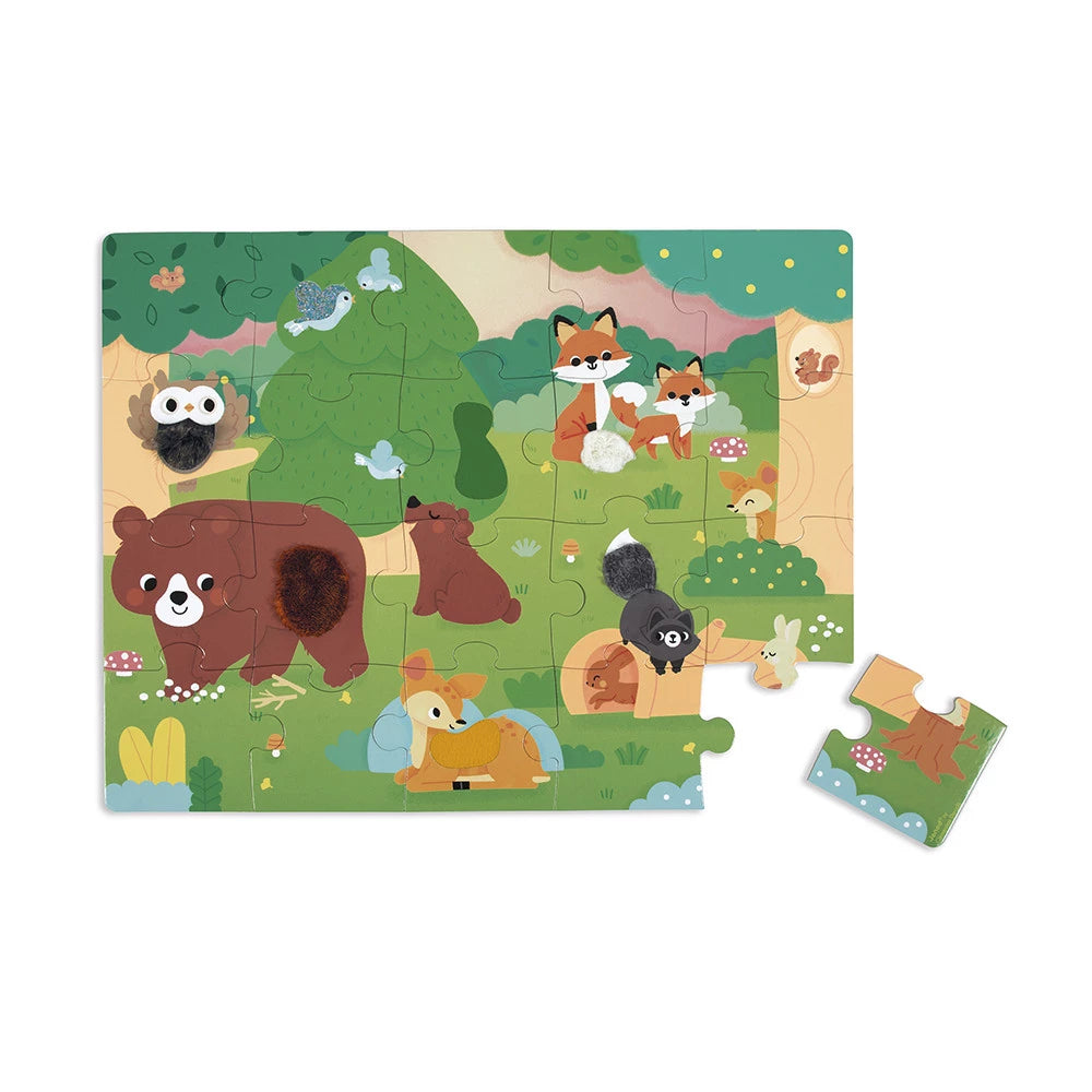 Janod Tactile Forest Puzzle - 20 Pieces with 7 Textures