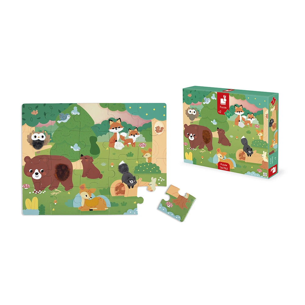 Janod Tactile Forest Puzzle - 20 Pieces with 7 Textures