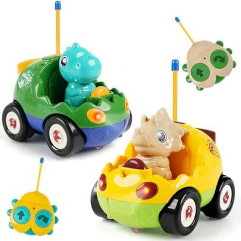 QPOU RC Dinosaur Toy Cars (2-Pack)