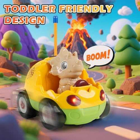QPOU RC Dinosaur Toy Cars (2-Pack)