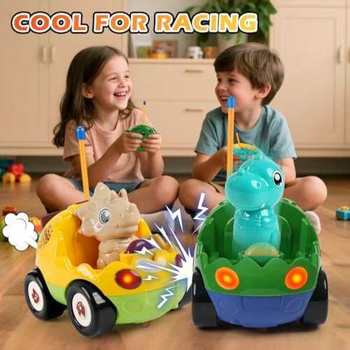 QPOU RC Dinosaur Toy Cars (2-Pack)