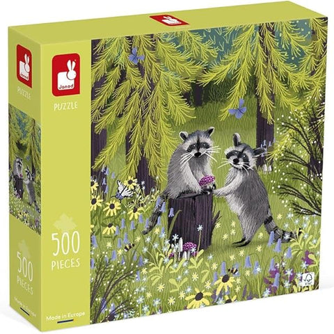 Janod Racoon Bandits Puzzle - 500-Piece Forest Wildlife Art