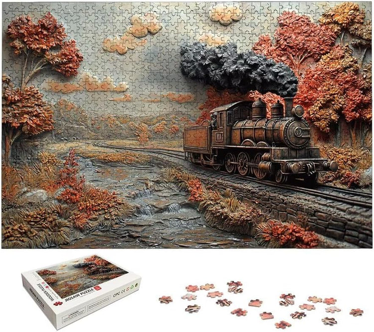 Janod Red Autumn Puzzle - 2000-Piece Moonlit Island Art