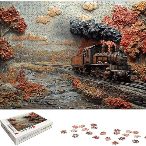 Janod Red Autumn Puzzle - 2000-Piece Moonlit Island Art
