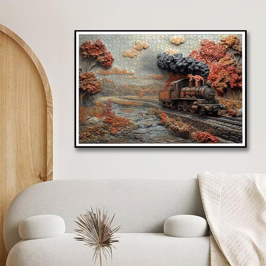 Janod Red Autumn Puzzle - 2000-Piece Moonlit Island Art