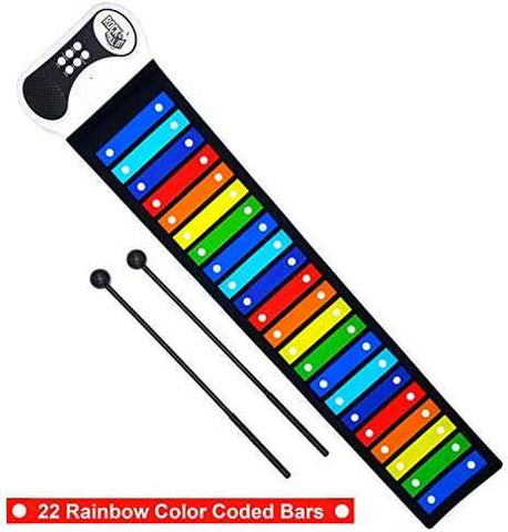 Rainbow Xylophone - Roll-Up 22-Bar Music Pad