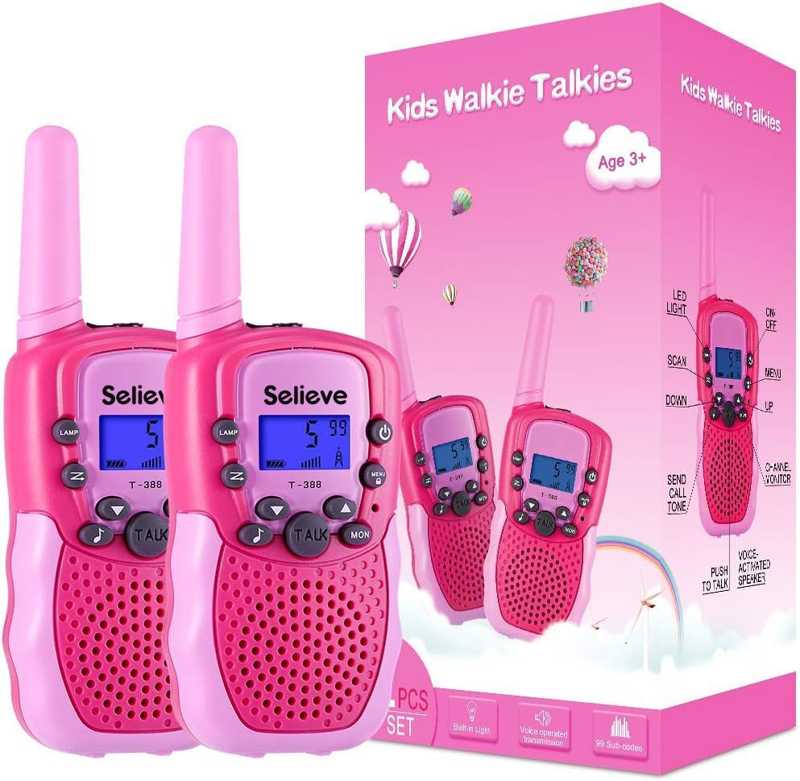 Selieve Kids Walkie Talkies (22 Channels, 3-Mile Range)