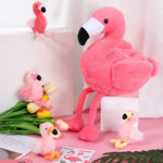 Skylety 18 Inches Flamingo Stuffed Animal with 4 Babies Plush Toys Inside