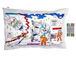 Coloring Space Pillowcase - Planets & Rockets - eatsleepdoodle