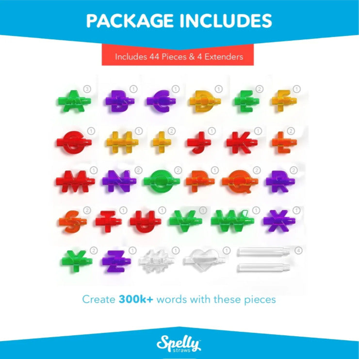 Spelly Interactive Straws - Build Words While You Sip and Play