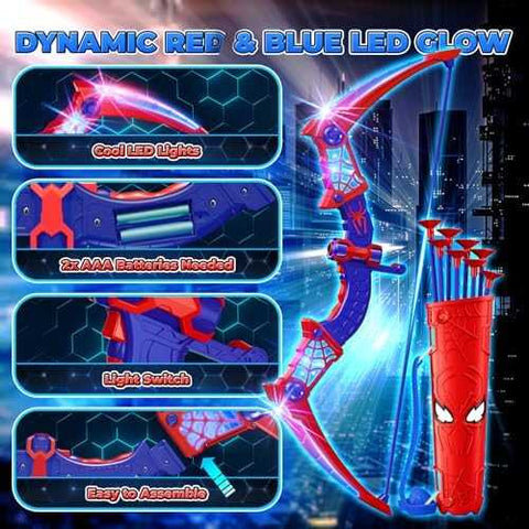 LED Bow & Arrow Shooting Set with Suction Cup Arrows