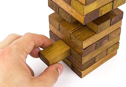 Stacking Tower - 54 Wooden Blocks for Skillful Family Play
