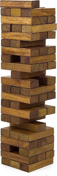Stacking Tower - 54 Wooden Blocks for Skillful Family Play