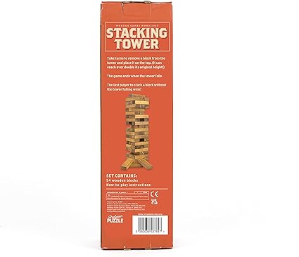 Stacking Tower - 54 Wooden Blocks for Skillful Family Play