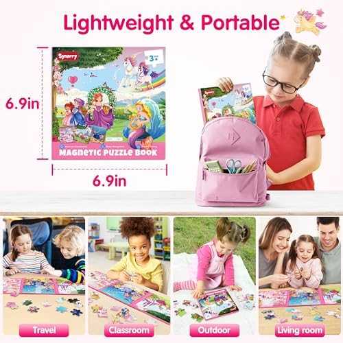 SYNARRY Unicorn Mermaid Princess Magnetic Puzzles