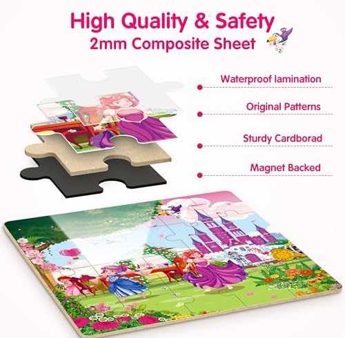 SYNARRY Unicorn Mermaid Princess Magnetic Puzzles