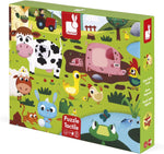 Janod Tactile Farm Puzzle - 20 Pieces with 7 Touch Textures