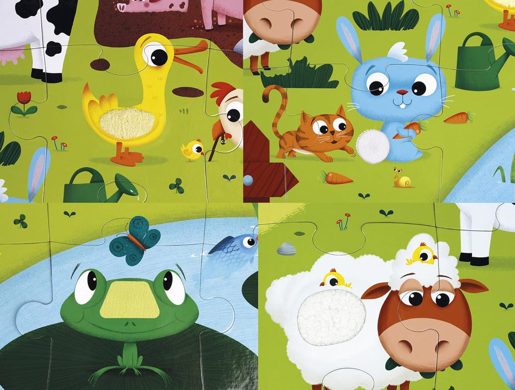 Janod Tactile Farm Puzzle - 20 Pieces with 7 Touch Textures