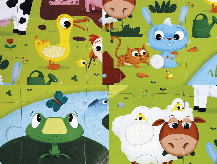 Janod Tactile Farm Puzzle - 20 Pieces with 7 Touch Textures