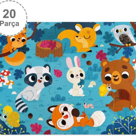 Janod Tactile Forest Puzzle - 20 Pieces with 7 Textures