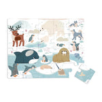 Janod Tactile Polar Animals Puzzle - 20 Pieces with 7 Textures