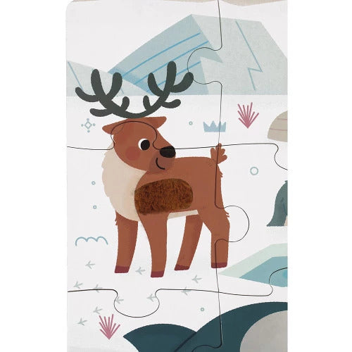 Janod Tactile Polar Animals Puzzle - 20 Pieces with 7 Textures