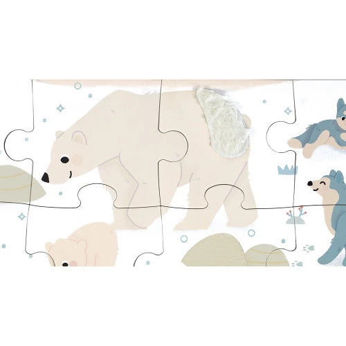 Janod Tactile Polar Animals Puzzle - 20 Pieces with 7 Textures
