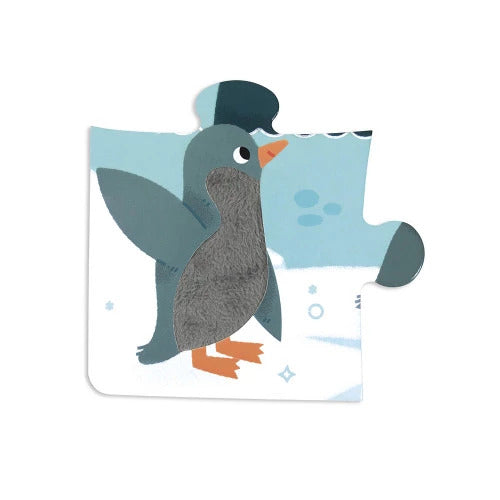 Janod Tactile Polar Animals Puzzle - 20 Pieces with 7 Textures