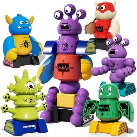 TEMI Magnetic Robot Stacking Toy Set with Storage Box