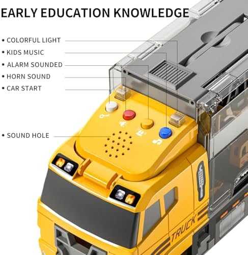 TEMI Die-Cast Construction Vehicle Carrier Set with Play Mat