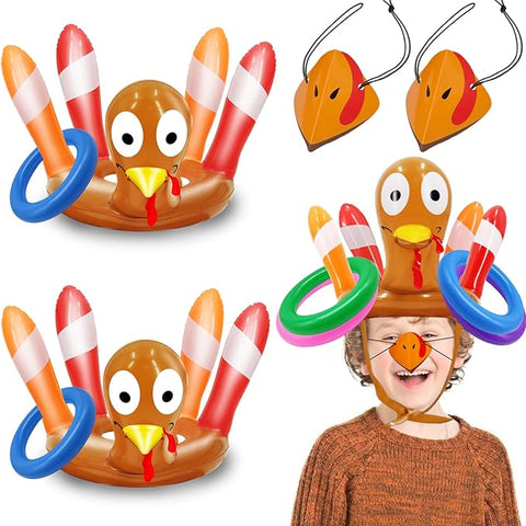 Thanksgiving Inflatable Turkey Hats Toss Games