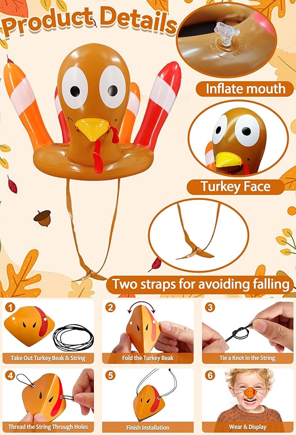 Thanksgiving Inflatable Turkey Hats Toss Games