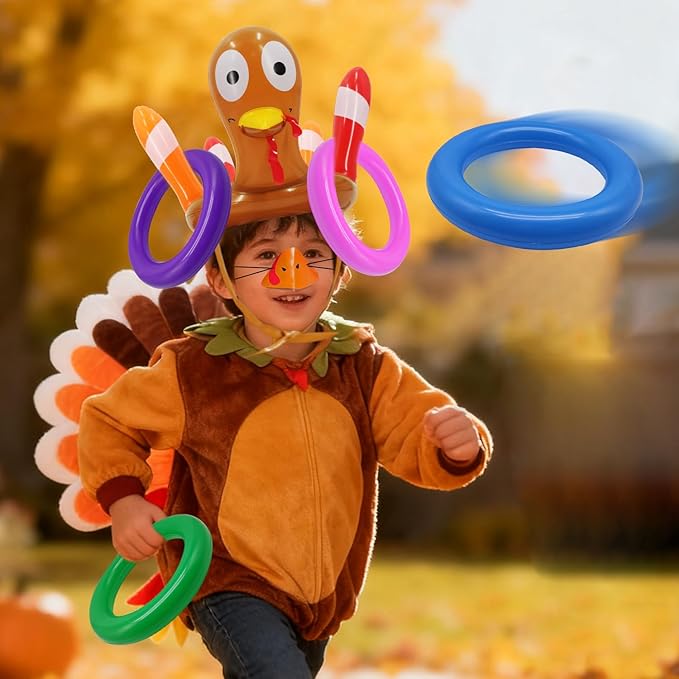 Thanksgiving Inflatable Turkey Hats Toss Games