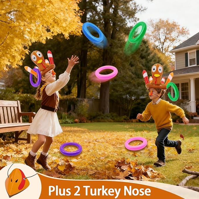 Thanksgiving Inflatable Turkey Hats Toss Games