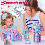 Tolnetr Magnetic Tiles Macaron Castle Building Set