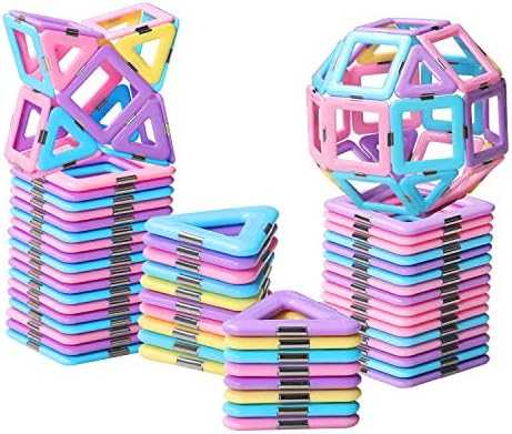 Tolnetr Magnetic Tiles Macaron Castle Building Set