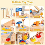 TONZE Wooden Kids Tool Set with Apron (39 pcs)