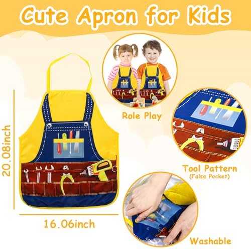 TONZE Wooden Kids Tool Set with Apron (39 pcs)