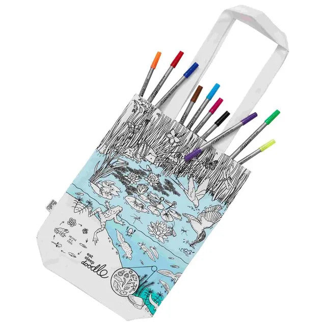 Color-In Pond Life Tote Bag - 38 x 28 cm Cotton - eatsleepdoodle
