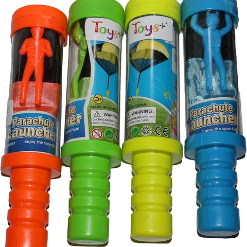 Toys+ Skydiver Parachute Man with Launcher Container Tangle Free