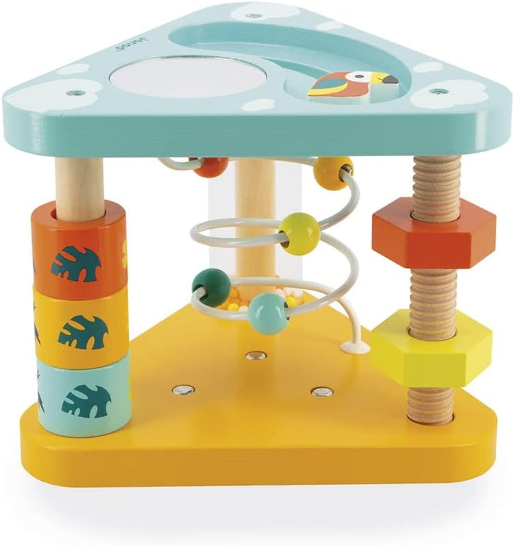 Janod Tropik Stackable Pyramid - 5 Cubes and Wooden Animals