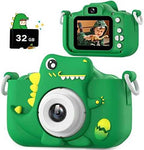Upgrade Dinosaur Kids Camera with Selfie & Video