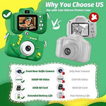 Upgrade Dinosaur Kids Camera with Selfie & Video