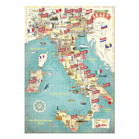 Wines of Italy - 1000-Piece Wine Map Puzzle for Wine Lovers