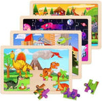 Wooden Dinosaur Jigsaw Puzzles Set (4 Packs)