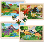 Wooden Dinosaur Jigsaw Puzzles Set (4 Packs)