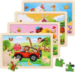Wooden Dinosaur Jigsaw Puzzles Set (4 Packs)