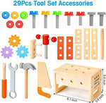 Wooden Toddler Tool Set Montessori Construction Kit (29 pcs)